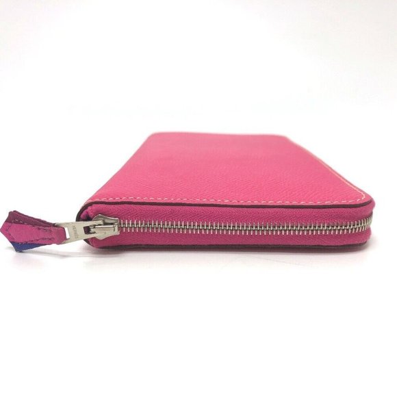 HERMES Azap Long Silk-In Zip Around Long Wallet Epsom pink/SilverHardware - Picture 3 of 14